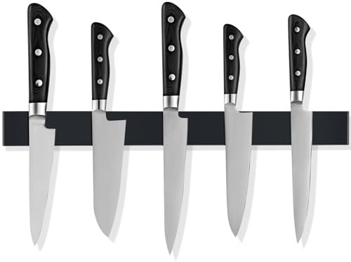 Fousenuk 40cm Magnetleiste Messer, Edelstahl Messerhalter Magnetisch, Selbstklebend Magnet, Knife Holder, Messermagnet Küchenleiste Messerleiste Halterung, Kann Ohne Bohren Installiert Werden Stark
