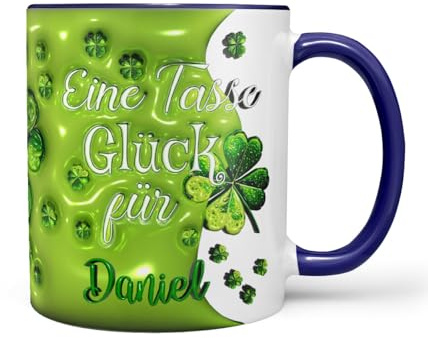 Sunnywall Keramik Tasse Kaffeebecher Spruch Glück Freunde Selbst Zuhause | Kaffeetasse Teetasse Keramikbecher 330 ml spülmaschinengeeignet für Kaffee Tee Büro Alltag Geschenkidee Geschenktasse