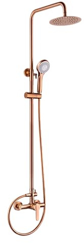 MICE COLLECTION MICE Duschsäule ausziehbar 88-125 cm, Duschset mit Handbrause mit Handbrause Felxo (Roségold, gebürstet)