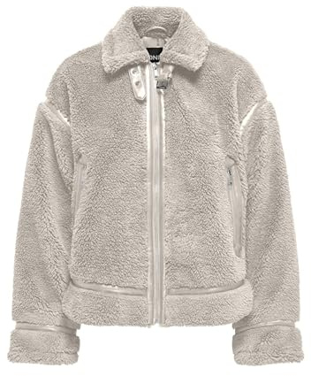 ONLY Onlmichelle OTW Veste Teddy Jacket, Gris, XS Femme