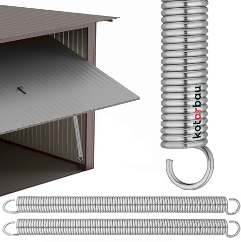 KOTARBAU Juego de 2 Muelles Para Puerta De Garaje, Alambre De 490 Mm, Muelle De Torsión, Muelle De Tracción, Color Plata