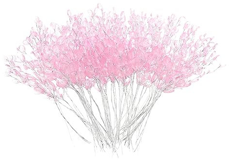 GARVALON Ramos De Flores Artificiales Gotas Acrílicas 50 Piezas Ramo Rosa Acrílico Decorativo para Manualidades Bricolaje Boda y Decoración Hogar