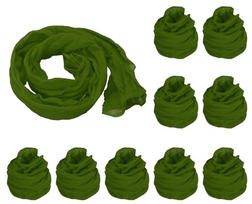 PATIKIL Tela de Flores de Media 10 Piezas de Material de Malla de Nylon para Hacer Flores de Media de Seda Tensil para Manualidades de Boda y Decoración del Hogar Verde Militar