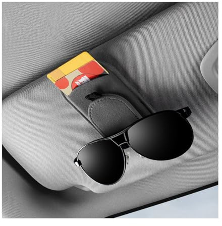 JNNJ Auto Sonnenbrillenhalter Clip, Sonnenbrille Lagerung Autozubehör Innenraum, Dokumentenkartenhalter Für Auto Brillenrechnungen Kreditkarten Organizer(Grau)