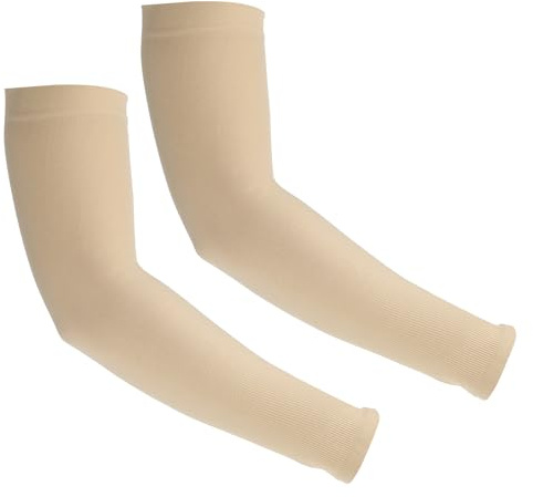PATIKIL 1 Paar Armstulpen, Sonnenschutz Armstulpen Schattierungs-Kühlarmstulpen für Sport, Wandern, Reiten, Beige