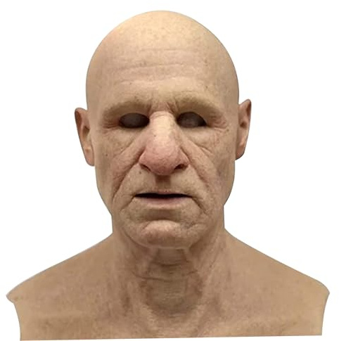 Weduspaty Alte Mannmaske, realistische Halloween -Masken Latex Full Head Mask Human Wrinkle Face Maske für Halloween Masquerade Party