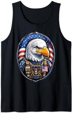 Patriotischer Adler in Soldaten Gear | Freedoms Brave Guardian Tank Top