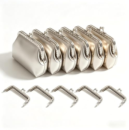 10 piezas de marco de metal con cierre de beso para cartera bolso monedero cierre de beso para bolsos monederos manualidades DIY diseño cuadrado para bolsos