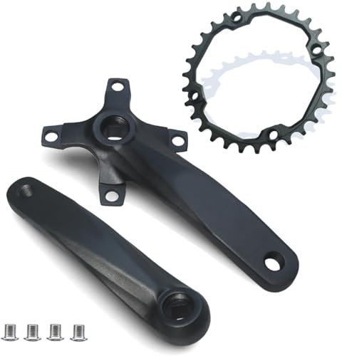 Kurbelgarnitur MTB-Kurbelgarnitur 152 mm 165 mm 170 mm Vierkant-Kurbelgarnitur 104 BCD Mountainbike-Kettenblatt mit schmalem, breitem Zahn 30T 32T 34T 36T 38T 40T 42T Für 8/9/10/11s (Farbe: 30T, Grö