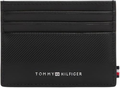 Tommy Hilfiger Uomo Porta Carte Foundation in Pelle, Nero (Black), Taglia Unica