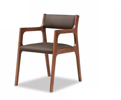 Chaise de bureau moderne rembourrée avec cadre en bois massif couleur noyer 53,3 cm Chaise de bureau compacte pour bureau, salon, jeux et coiffeuse