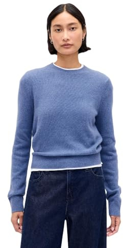 GAP Womens Cashsoft Crewneck Pullover Sweater Blue Heather XL