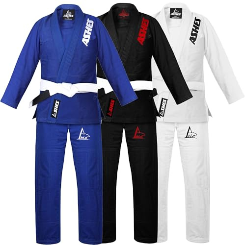 Ashes Sports BJJ GI for Men IBJJF Kimono BJJ Jiujitsu GIS W/Preshrunk Fabric & Free Belt (Blue, A0)
