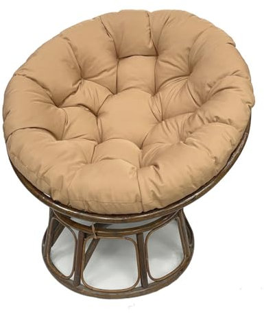 FZKun Kissen für Papasansessel, dick gepolstertes, rundes Stuhlkissen, weiche Eiernestschaukel, gemütliches Lounge-Sitzkissen, für drinnen und draußen, entspannende Terrassen-Hängematte (Khaki, 130