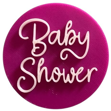 'Baby Shower' Embosser Stamp for Icing Fondant Cupcake Cake Decoration Frosting Sugar Paste Cookie Baking 6 cm Diameter