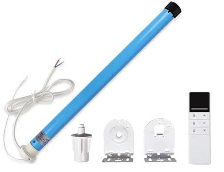 WiFi Smart Roller Shade Motor, Work with Tuya Alexa Google Home Voice Control 1.1Nm Electric Engine (For 30mm, Motor+6-Channel Remote)