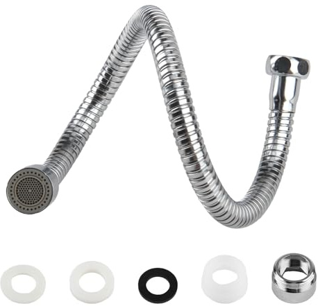 Vaskula Wasserhahn Verlängerung 50cm Universelle Rotation 360° Edelstahl Faucet Extender 2 Wasserflussmodi Spritzwassergeschützt für Badezimmer Und Balkon Wasserhahnverlängerung Küche