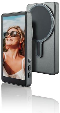 MOJOGEAR VS2 Selfie Vlog Moniteur compatible avec iPhone et Android – Gris – Écran IPS sans fil de 4,02 pouces, magnétique & Mag Safe compatible avec télécommande pour vlogging et selfies