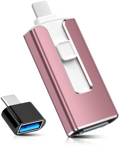 USB Stick 256GB für iPhone iPad Android PC, MFi-zertifizierter 4-in-1 Speicherstick mit USB-C, Light-ning, Micro-USB & USB 3.0, Flash Drive zur Phone Speichererweiterung, Backup Fotos Videos