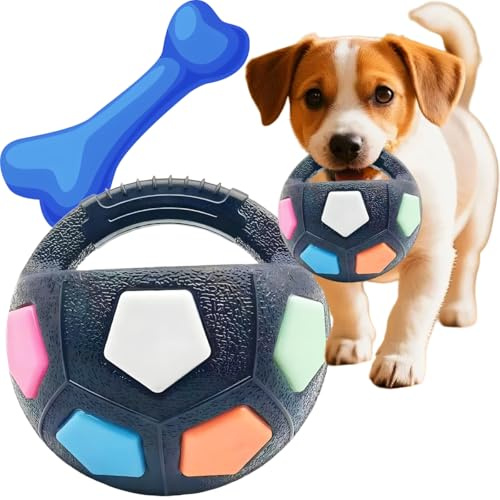 Generisch Groß Hundeball Unzerstörbar mit Handle,The Mellow Dog Calming Ball,Interaktives Hundespielzeug,Hundetrainingsspielzeug,Geeignet für Große und Kleine Hunde (Schwarz)