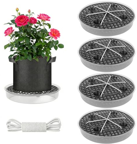 Autopot - Set med 4 självbevattnande glasunderlägg, 30 cm, bevattningssystem för tygpåsar, Grow-tillbehör med vattennivåvisning
