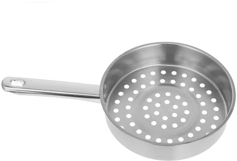 Toyvian Großer Edelstahl Schlitzlöffel mit Flachem Boden 20cm für Gekühlte Garnelen und Vielseitiges Abgießen in Küche