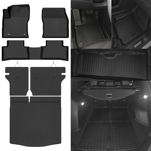 NQOQN Custom Fit Floor Mats for Toyota Corolla Cross Hybrid 2022-2026, All Weather TPE Floor Liners with Trunk Mat & Backrest Protectors, Odorless Full Set Interior Accessories