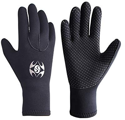RZJZGZ SLINX 3mm Neoprene Wetsuit Gloves Thermal Non-slip Wear-resistant Swimming Surfing Fishing Diving Gloves Kayaking Canoe Gloves for Men Women (M)
