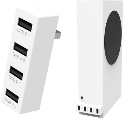 USB Hub 2.0 mit 4 Anschlüssen für Xbox Series X/S, Hochgeschwindigkeits USB Hub Splitter Erweiterungsadapter, kompatibel mit der Xbox Series X/S Konsole (Xbox Series S)