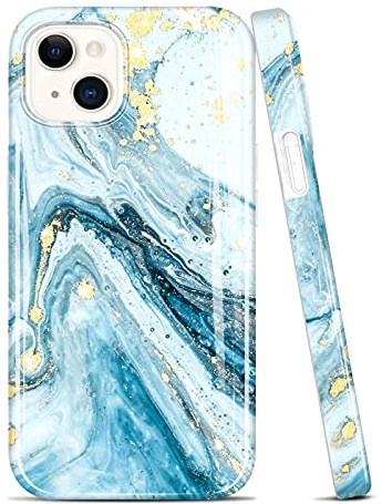 JIAXIUFEN iPhone 13 Hülle Handyhülle TPU Silikon Schutzhülle Handytasche Handy Hülle für iPhone 13 2021 6.1 - Marmor Blue