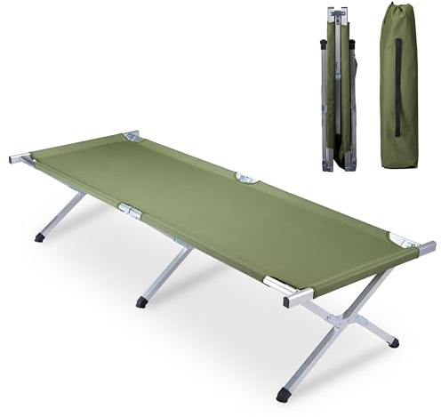 Outvita Folding Camping Cot, Sleeping Bed with Carry Bag, Lightweight Portable Cots for Travel, Fishing, Hiking and Outdoor Activities