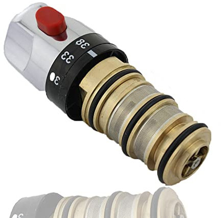 2PCS Thermostatic Bath Mixer Tap Shower Valve, Handle Spare Repair Kit Cartridge Constant Temperature Thermostat Control Brass (Type A)