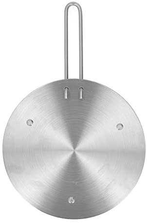Edelstahl Induktions Adapterplatte mit Abnehmbar Griff, Hitze Diffusor Induktions Platte Hitzeverteiler Ringplatte Zwischenplatte für Gas, Elektro, Induktions Kocher(20cm)