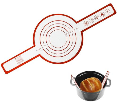 VIKY® Silikon Backmatte Groß für Dutch Oven, Backmatte Silikon Teigunterlage, Silikonmatte Backen mit Langen Griffen, Silicone Baking Mat, Wiederverwendbar Brot Backen Zubehör für Teig,Macarons,Kekse