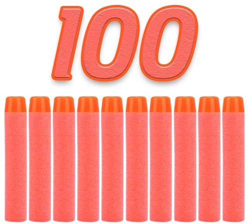 König Design Nerf Pfeile - 100 Stück Nerf Darts Nerf Munition Pfeile Dart Bullets Refill Darts Foam Pfeile für N-Strike Elite Blasters Series Hasbro Fortnite