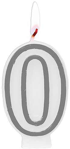 Folat Numéro Simply Chique Silver Chiffre 0-9 cm-Bougies décoration de D'anniversaire, Happy Birthday, Anniversaires, Gâteau de Mariage, 24160