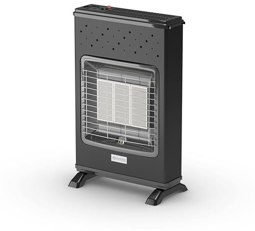 Olimpia Splendid - 99232 Infra Metano S1 Turbo, Stufa Infrarossi a Metano, 3 livelli di potenza fino a 4200 W con ventilatore, Made in Italy, Nero