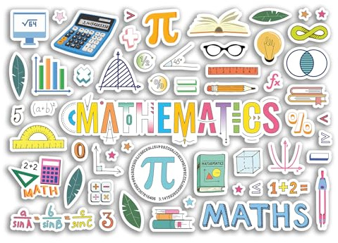 Feuille d'autocollants A4 en vinyle pour les fans de mathématiques, livres scolaires, projets de couverture, scrapbooking, enfants et adolescents #81081