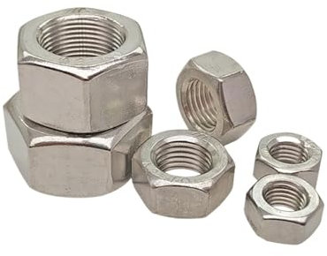 NORAZE M6~M24 Linksgewinde Feingewinde Sechskantmutter 304 Edelstahl Umkehrgewinde Sechskantmuttern Linkszahnmuttern (Color : Silver, Size : M12x1(1pcs))