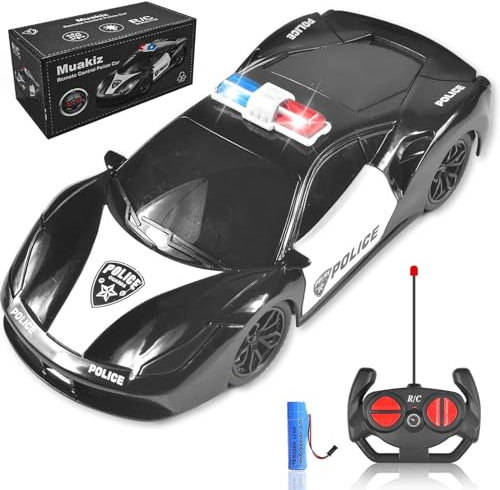 Ferngesteuertes Auto, 1:22 Auto Spielzeug Polizeiauto mit Fernbedienung für Junge Mädchen Geschenk Kinderspielzeug mit Aufladbarer Batterie & Polizei Licht RC Cars Spielzeug