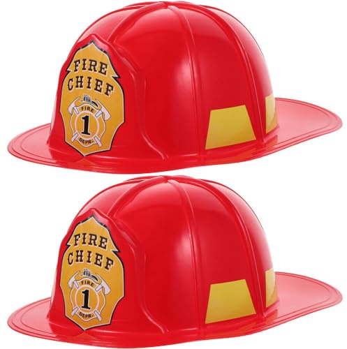 EXCEART Feuerwehrhelm Rot FüR Erwachsene – Hochwertiger Pvc Feuerwehrmann-Hut FüR Rollenspiele Komfortabel Und Leicht Ideal FüR Halloween Und KostüMpartys