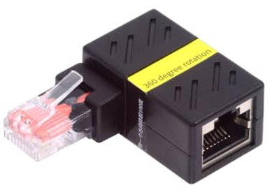 chenyang CAT6 RJ45 Connecteur Rotatif Coudé à 90 Degrés Extension Ethernet Adaptateur d'extension de Câble Réseau LAN Rotation à 360 Degrés