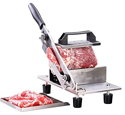 Cortadora Manual De Carne Congelada,Cortadora De Carne De Acero Inoxidable,Cortadora De Alimentos Para Queso Y Carne Vegetal,Máquina Cortadora De Alimentos Para Rollo De Cordero Y Queso Con Tocino,Es