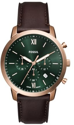 FOSSIL Orologio Neutra da uomo, movimento cronografo al quarzo con cinturino in pelle