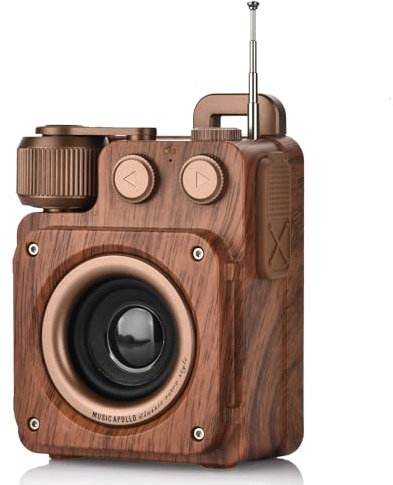 Retro Bluetooth Speaker With Bass, 5.1 Wireless Connection, Vintage Radio for Home Office Decor, Support USB/AUX/TF-Card, Portable for iOS, Android