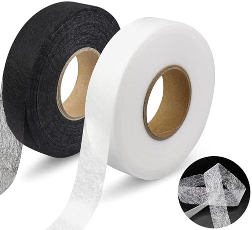 2-Pack Web Hemming Tape, 50M Each, 2cm Wide, Easy Iron-On Hem Tape for Quick Fabric Repairs, Alterations, and No-Sew Solutions