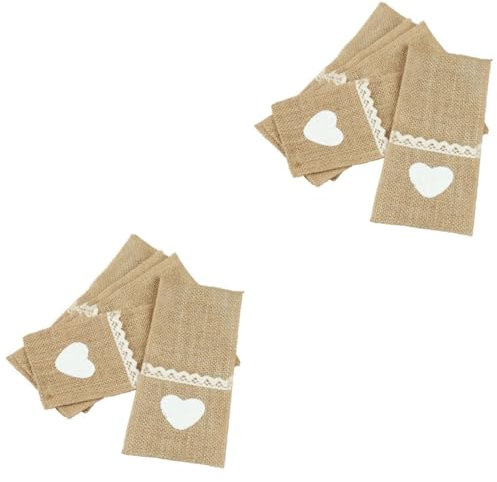 IMIKEYA 2 set di posate portatovaglioli per tavolo posate da tasca paese matrimonio utensili borsa posate porta posate da matrimonio natale borsa da 5 pezzi x 2