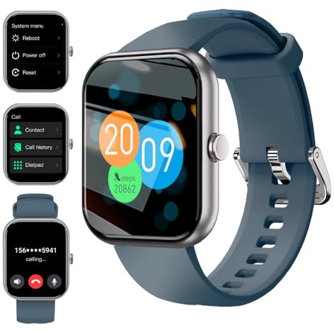 Smartwatch für Herren und Damen, 1,91 Zoll, intelligente Uhr, Batt 320 mAh, Bluetooth-Anrufe, Fitness, Schrittzähler, Schlaf, Herzfrequenzmesser, weibliche Gesundheit, Monitor SpO2, IP68, Android/iOS