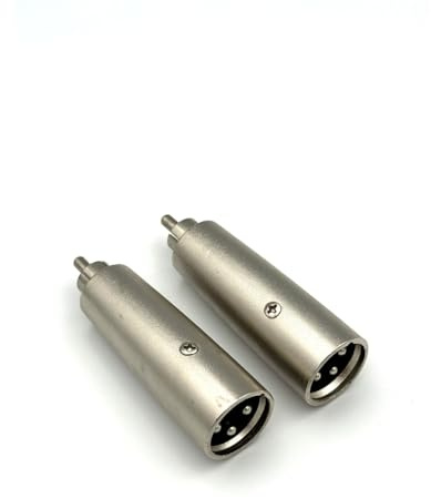 Qczhiwen RCA to XLR Adapter, RCA Male to 3 Pin XLR Male Adapter,RCA Male Microphones Audio Connector for Speakers, Amplifiers, Microphones etc （2-Pack）