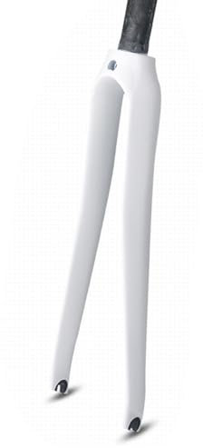 HSIRYAOHD 700C starre Fahrradgabel starr Gabel vorne rechts Kohlefaser C-Bremse 9x100mm Max Reifen 700x25C (Weiß glänzend)